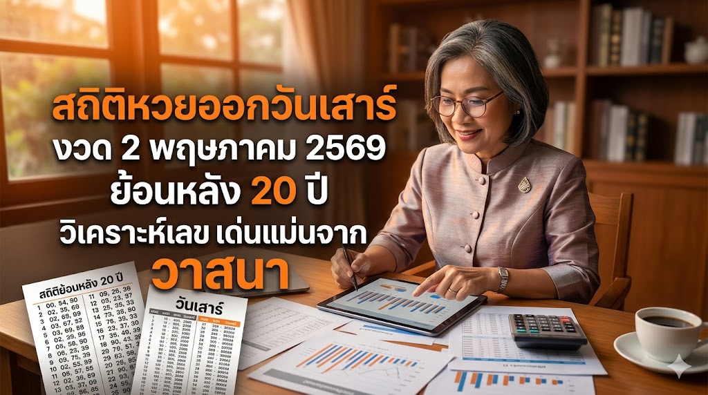 Wassana สถิติหวยออกวันเสาร์ งวด 2 พฤษภาคม 2569 ย้อนหลัง 20 ปี วิเคราะห์เลขเด่นแม่นยำ
